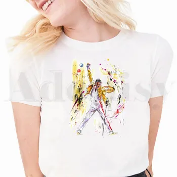 Freddie Mercury Karalienė Juostos Grafinis Roko T Marškinėliai, moteriški marškinėliai trumpomis Rankovėmis Moteriška Viršūnes Tees Harajuku 