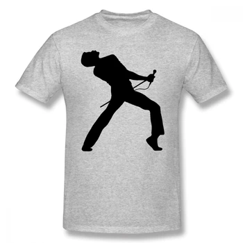 Freddie Mercury Siluetas Vyrų Pagrindinio trumpomis Rankovėmis T-Shirt Juokingi Grafikos R195 T-shirts Eur Dydis