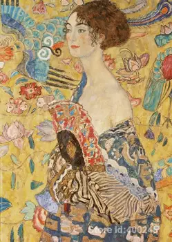 Garsaus Aliejaus tapybai Panele su Ventiliatoriumi Gustavo Klimto reprodukcijos Portretas, Art Aukštos kokybės Rankų dažytos