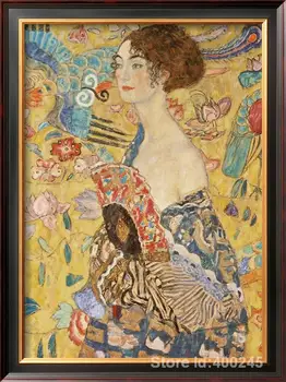 Garsaus Aliejaus tapybai Panele su Ventiliatoriumi Gustavo Klimto reprodukcijos Portretas, Art Aukštos kokybės Rankų dažytos