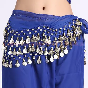 Genčių monetos diržus, pilvo šokio šifono hip-skara čigonų drabužiais indijos suknelė juosmens grandinės čigonų šalikas/diržas