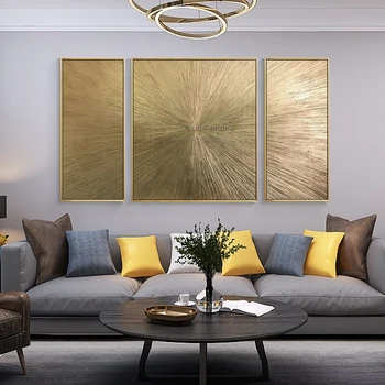Geometrinis vertus nudažyti aukso drobės abstrakti tapyba akrilo sienos menas namų dekoro nuotraukų kambarį bilder abstractos