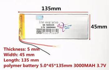 Geriausia akumuliatoriaus prekės 3,7 V ličio polimero baterija 5045135 0545135 3000mah MP5 7 colių plokščias įmontuota baterija