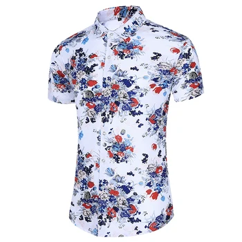 Geros kokybės gėlių spausdinti prabangių vyrų vasaros marškinėliai 2020 naujas prekės ženklas medvilnės vyrų plius dydis atsitiktinis marškinėliai
