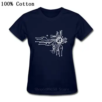 Grandinės Elektroninių Marškinėliai ilgomis Rankovėmis Medvilnės Kompiuterio CPU Core Širdies Motinos Marškinėlius GEEK, Vėpla Hakeris PC Gamer Moterys T-Shirt