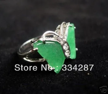 Graži žalia vienas drugelis žiedas dydis 7 8 9#
