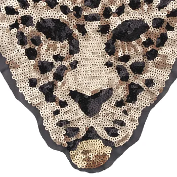 GUGUTREE siuvinėjimai Blizgančiais didelis leopardų dėmės gyvūnų pleistrai emblemos aplikacijos lopai drabužių JW-19