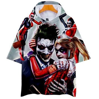 HAHA Joker 3D Atspausdintas Gobtuvu Marškinėliai Vyrams/Moterims Helovinas Kvailai Šypsotis Hoodie T-shirt Harajuku Streetwear Marškinėlius Tee Prekės Rūbai