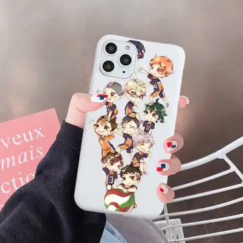 Haikyuu Hinata išpuolių Anime Telefono dėklas Baltos spalvos Saldainiai Spalvos iPhone 6 7 8 11 12-os mini pro X XS XR MAX Plus