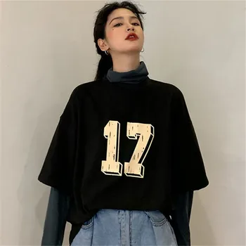 Harajuku Golfo netikrą dviejų dalių marškinėliai mergina drabužiai moterims drabužių streetwear prarasti viršūnes 2020 korėjos vasaros marškinėlius