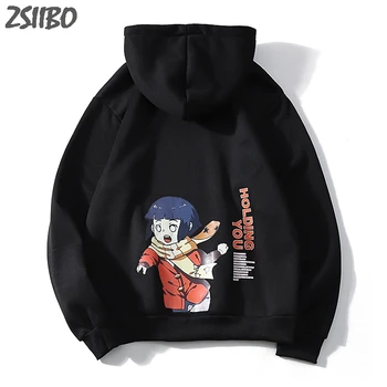 Harajuku Naruto Hinata Unisex Hoodies Pora dėvėti Japonų Anime Spausdinti Vyrų Hoodie Vyrų Streetwear Mados Atsitiktinis Susagstomi megztiniai