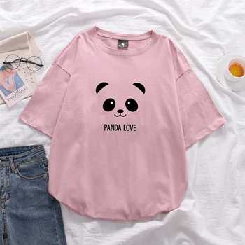Harajuku Streetwear Vyrų Tees Juokingas Animacinių filmų Panda trumpomis Rankovėmis Vyrams, Moterims Medvilnės Drabužius Atsitiktinis Palaidų Plius Dydis Viršūnes Homme