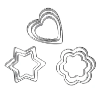 HILIFE Nerūdijančio Plieno Cookie Cutter Star Širdies Gėlių Cutter Kepimo Formos Kepimo Formų Sausainių 