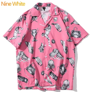 Hip-hop ' o marškinėliai street 2020 metų vasaros vyrų Harajuku paplūdimys marškinėliai atsitiktinis mados rožinė sporto beisbolo marškinėliai trumpomis rankovėmis