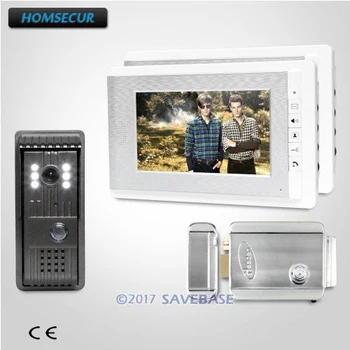 HOMSECUR 7inch Laidinio Vaizdo Saugumo Durys, Telefono ir SPINDULIŲ Naktinio Matymo Home Security+2 Monitoriai+1 vaizdo Kamera+Nuotolinio Valdymo pultas