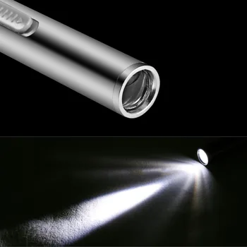 ICOCO Medicinos Patogu Pen Šviesos USB Įkrovimo Mini Energijos taupymo Žibintuvėlis LED Žibintuvėlis + Nerūdijančio Plieno Įrašą Super Šviesus
