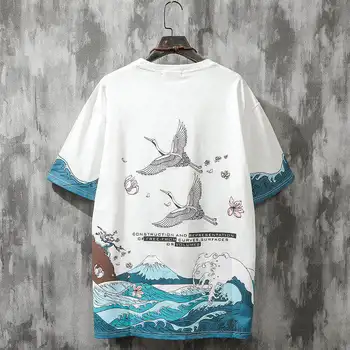 Ins banga prekės trumparankoviai marškinėliai vyriški Kinijos tendencija pasakų krano T-shirt vyrai ir moterys, T-shirt