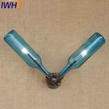 IWHD Antikvariniai Stiklo Butelį Vandens Vamzdžių Lempos Pramonės Sienos Sconce Apšvietimas LED Loft Stiliaus Senovinių Sienų šviestuvai, Miegamojo Namuose