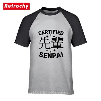 Japonijos Ahegao T-shirt Homme Mados Waifu Vyras Prekės ženklo Drabužių Sertifikuota Senpai marškinėliai Harajuk Vyrų Hip-Hop Streetwear Tshirts