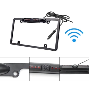 JAV Automobilių Wifi Licenciją Plokštės Rėmas Belaidžio Galinio vaizdo Kamera 8 infraraudonųjų SPINDULIŲ Naktinio Matymo Atvirkštinio Atsarginę Kamerą Licenciją Plokštės Rėmas