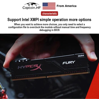 JAV Kapitonas Atminties Modulis, Hyper X FURY DDR4-3200 CL16 288-Pin DIMM 8GB 16GB Modulis Rinkinys Palaiko Extreme Atminties Aplinka