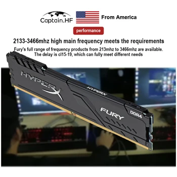 JAV Kapitonas Atminties Modulis, Hyper X FURY DDR4-3200 CL16 288-Pin DIMM 8GB 16GB Modulis Rinkinys Palaiko Extreme Atminties Aplinka
