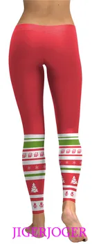 JIGERJOGER Raudona Kalėdų Antblauzdžiai komplektus šalies sporto Moterų Jogos Kelnės deportiva crossfit fitneso legging nemokamai lašas laivybos