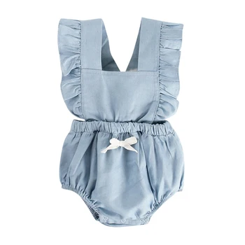 Jumpsuit kūdikių mergaičių drabužius vasaros 2020 medvilnės naujagimiui mergina romper raukiniai kūdikiui baby džinsai romper Bebe Roupas