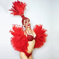 Juoda ir raudona seksualus bikini bikini nėrinių rankovės apranga šalis, naktiniame klube bar koncertas, DJ, dainininkas/šokėjos kostiumas