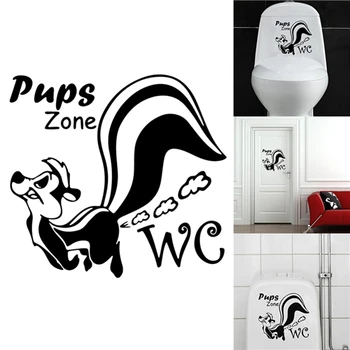 Juokinga Voverė šuniukų tualeto zona, WC lipdukai sienų papuošimai 