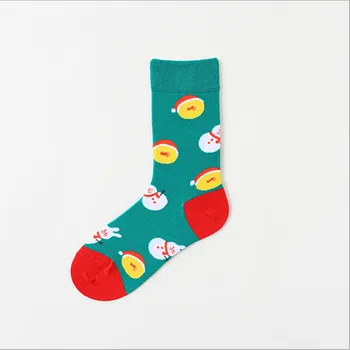 Kalėdų senelio kojinės vyras elnių galvos animacinių filmų modelio kojinės moteriškos kojinės žiemos banga prekės ženklo kojinių grynos medvilnės viduryje vamzdis