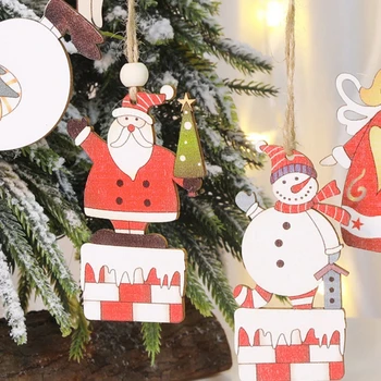 Kalėdų Senį Medinis Pakabukas Papuošalai Kalėdų Medžio Kabo Ornamentu 2019 Linksmų Kalėdų Dekoro Namų Navidad Nauji Metai 2020 Metai