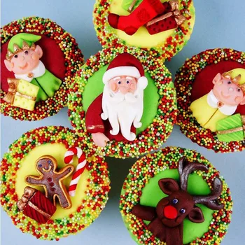 Kalėdų Serija Animacinių Filmų Formos Minkštas Pyragas Silikono Formų Sausainiai, Saldainiai, Šokoladas Skardas Kepimo Pyragas Apdaila Virtuvės Įrankiai