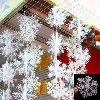 Karšto Pardavimo 30Pcs Kalėdos Klasikinis Žavinga Baltos Snaigės Naujųjų Metų Šaliai Atostogų Kalėdų Papuošalai, Namų Dekoracijos