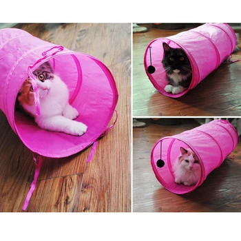 Karšto Pardavimo Pet Produkto Katė Tunelio Rožinė Žalia Spausdinti Crinkly Katė Įdomus Ilgai, Sulankstomas Tunelio Kačiukas Žaislai Augintinio, Žaisti Reikia Gyvenimo