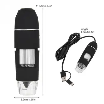 Karšto Tipo CMicro 3 in 1 USB Sąsaja HD Skaitmeninis Mikroskopas Priartinimas 1000X