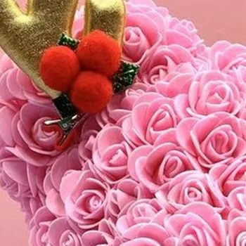 Karšto YO-40cm Meškiukas Rose Dirbtinės Gėlės PE Rose Turėti elnių ragai Išaugo Lokys už Valentino/Vestuvės/Kalėdų Dovana