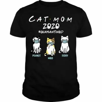Katė Mama 2020 Karantine Žemės Riešutų Milo Teddy Marškinėliai