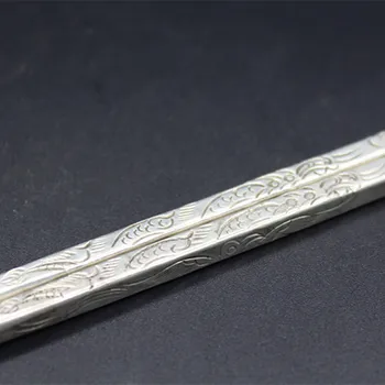 Kinijos liaudies senosios Tibeto sidabro Raižyti lazdelės