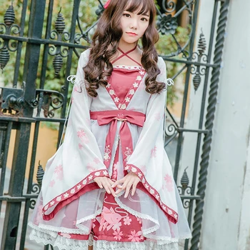 Kinijos stilius derliaus lolita dress mielas siuvinėjimas spausdinimo kawaii suknelė bowknot viktorijos suknelė gothic lolita op loli cosplay