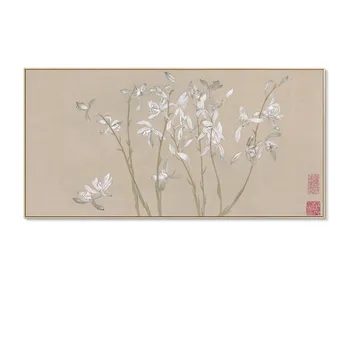 Kinų Stiliaus Atmosferos Apdailos Dažymo Augalų Gėlės Žiedlapis Drobė Sienos Frameless Nuotraukų Spausdinimas Plakatų Kambarį Namuose