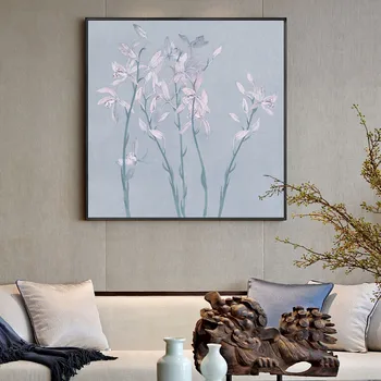 Kinų Stiliaus Atmosferos Apdailos Dažymo Augalų Gėlės Žiedlapis Drobė Sienos Frameless Nuotraukų Spausdinimas Plakatų Kambarį Namuose