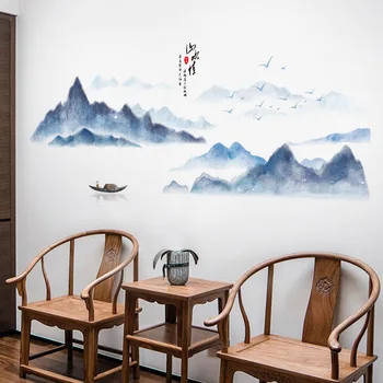 Kinų Stiliaus Kraštovaizdžio Sienų Lipdukai Gyvenimo Kambario, Miegamasis Dekoro Studija Kambario Fonas Lipdukai Namų Freskomis