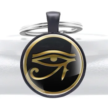Klasikinis Senovės Egipto Akis Horo Stiklo Kupolas Raktas Fob Gražus Key Chain Žavesio Vyrų, Moterų, Raktų Žiedas Papuošalai, Aksesuarai