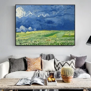 Klasikinis Van Gogh Dangaus ir Žolės Aliejus, Drobė Paveikslų, Abstrakčiai Replika Impresionistų Drobė Nuotraukas Kambarį Ant Sienos