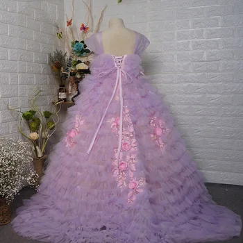 Konkurso Suknelės Mergaitėms Gėlių Vestuvių Bridesmaid, Vestidos Violetinė Vaikai Prom Vakarą Frocks Pirmoji Komunija Boutique Suknelė