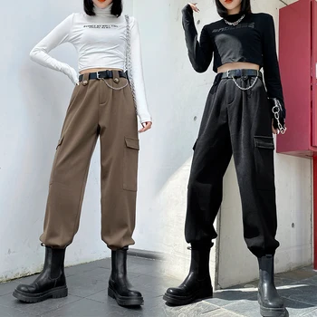 Korėjos Stiliaus Prarasti Krovinių Kelnės Atsitiktinis Moterų Haremas Pants Plus Size Kelnės Moteris mados Kelnės Moterims
