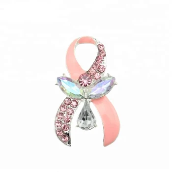 Krūties Vėžys Sąmoningumo Pink Ribbon Kristalų Angelas Pin