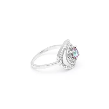 Kubinis Cirkonis cirkonis vestuvių žiedas žalia balta raudona violetinė sidabro padengtą papuošalai moterims, didmeninė dydis 6 7 8 9 ovalios žiedai