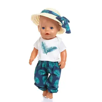 Kūdikių Drabužiai 43cm Žaislas Naujas Gimė Mergaitė Tamsiai Accessary Mėlynos spalvos Drabužius Skrybėlę Su Kostiumu Lapų B0C5 Z4G3